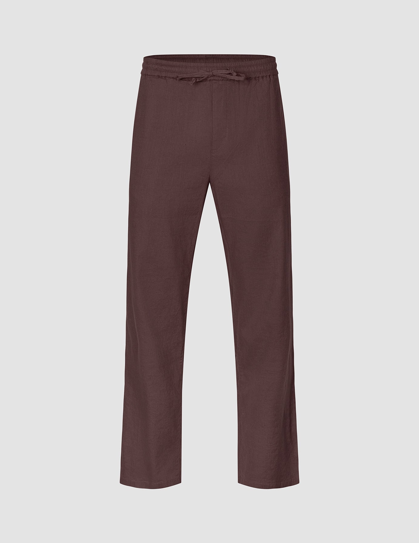 Refined Linen Pants Dark Brown